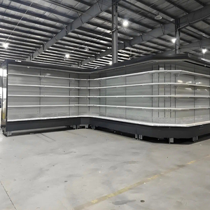 New L Shape 12ft kết hợp làm mát không khí side by side tủ lạnh thương mại Cooler tủ lạnh mở tủ lạnh cho siêu thị - Product Image 1