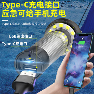 Camping <b>Light</b> LED Portable Magnetic <b>Emergency</b> Flashlight Outdoor Multi Functional Lighthouse Lamp Black 5V 25000 Hours - Product Image 4