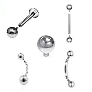 G23 Titanium External Dental Ball <b>3mm</b> M0.9 Thread Round Shape For <b>Earring</b> Making - Product Image 3