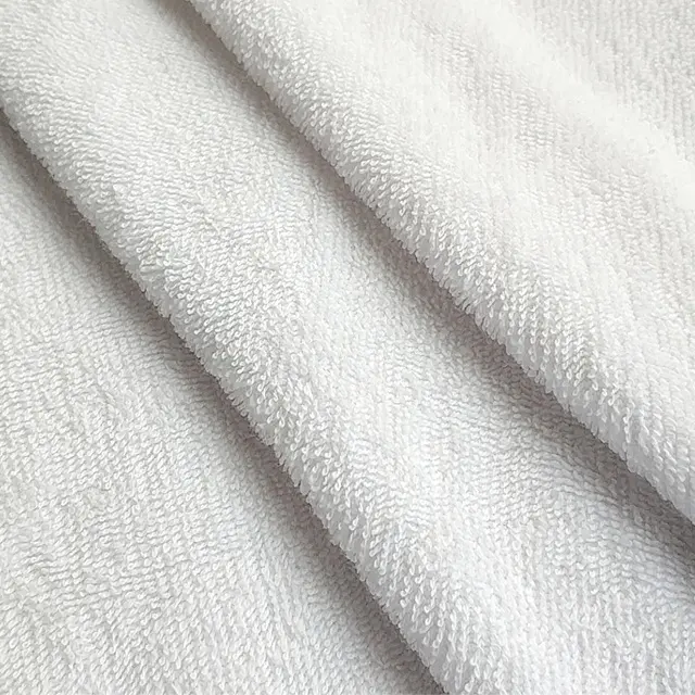 White Microfiber Cotton Terry Towel Fabric For Print