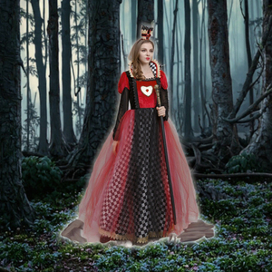 Disfraz <span class=keywords><strong>de</strong></span> Reina <span class=keywords><strong>de</strong></span> Corazones <span class=keywords><strong>de</strong></span> Alicia en el País <span class=keywords><strong>de</strong></span> las Maravillas, Vestido Rojo <span class=keywords><strong>de</strong></span> Reina Negra, Disfraz <span class=keywords><strong>de</strong></span> Halloween para Mujer Adulta, Anime, Poliéster - Product Image 3