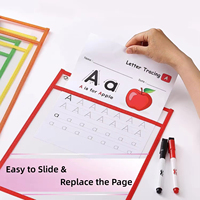 Dossier extensible réutilisable transparent BETTERWAY BTW10-338-14, fournitures scolaires pour enseignants, pochettes effaçables à sec pour enfants, États-Unis