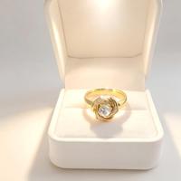 Bague en acier inoxydable en forme de rose avec zircon cubique transparent 12x12mm, bague statement pour femme, en stock