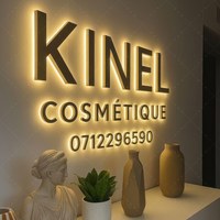 Letrero Luminoso Personalizado Comercial, Letrero con Letras LED para Logotipo de Negocio, Letrero de Pared para Oficina, Vestíbulo, Salón de Uñas, Letrero Decorativo