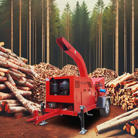 Broyeur de branches industriel mobile 38.8HP broyeur de bois professionnel à moteur diesel