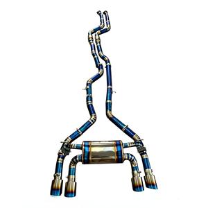 Système de collecteur d'échappement Vortex Titanium Blue Tuner Runner pour BMW M3 F80 M4 F82 3.0T S55 avec quatre sorties bleues, système de flux modifié, configuration de ligne d'assemblage - Product Image 1