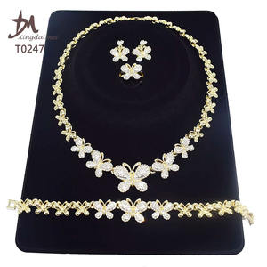 Groothandel Set Sieraden Goud 14k 4-delig Diamant vlinder Verguld Sieraden 14k Sieradenset - Product Image 6