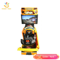 Machine de jeu d'arcade 3D de course automobile à monnayeur Golden Hand en acier inoxydable avec simulateur de mouvement et vidéo, version anglaise