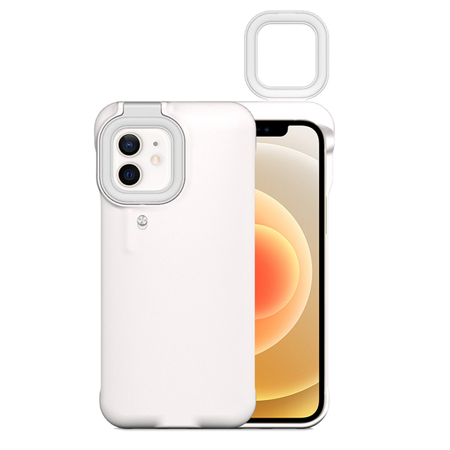 For iPhone 12 11 X XS XR 6 7 8 Plus Light-filling Selfie Live Mobile Phone Case Phone Photo Led Selfie Ring Fill Light Cover