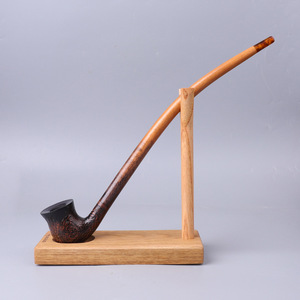 Wood <b>Pipe</b> <b>Stand</b> Tobacco <b>Pipe</b> Display Solid Wood Bent Type Long Handle Smoking <b>Pipe</b> Holder For Reading <b>Pipes</b> - Product Image 1
