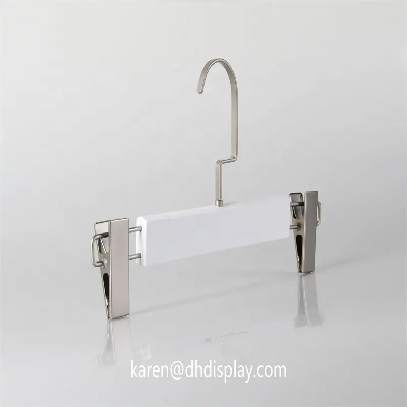 Customized high quality hot sale white wooden hanger for clothing