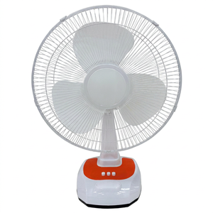 Ventilateur de table oscillant 13-17,9 pouces, 5 pales, moteur à balais, rechargeable solaire, télécommande, utilisation extérieure, contrôle numérique à trois vitesses - Product Image 1