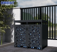 Poubelle de rangement de style moderne en aluminium, étanche, pour extérieur, avec couvercle, à monter soi-même