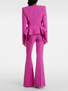 <span class=keywords><strong>Ensemble</strong></span> Blazer et <span class=keywords><strong>Pantalon</strong></span> <span class=keywords><strong>Évasé</strong></span> Fuchsia pour <span class=keywords><strong>Femme</strong></span> A11367 - Costume Élégant Deux Pièces pour <span class=keywords><strong>Femme</strong></span> - Product Image 2