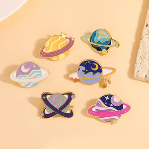 Colección esmalte Pins romántico espacio planeta Metal dibujos animados insignia bolsa sombrero solapa mujer joyería chico astronauta regalos estrella cielo galaxia - Product Image 4