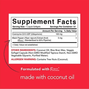 Nuevo Suplemento CoQ10, 120 Cápsulas Blandas, Apoya la Función Cardíaca Saludable, 120 Cápsulas Blandas con Aceite de Coco - Product Image 4