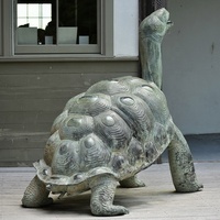 Sculpture de tortue en bronze réaliste grandeur nature, décor de jardin et d'aquarium, artisanat d'artiste professionnel