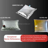 Sac à vin en boîte 1L 3L 5L Valve imprimée personnalisée pour boisson café sac à boisson biodégradable réutilisable pochette à eau écologique