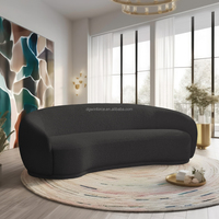 Meubles de salon de luxe nordiques modernes canapé 3 places en forme de noix de cajou incurvé pour hôtels villas canapé en velours crème design