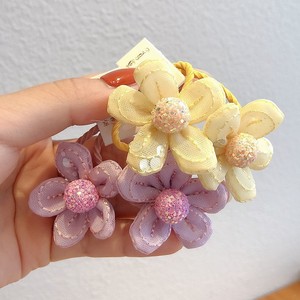 Coleteros para niños, lindos coleteros de tela con flores estilo princesa coreana, bandas para el cabello, accesorios para el cabello que no dañan el cabello. - Product Image 2