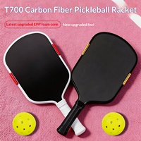 Raquette de pickleball en fibre de carbone T700, noyau en mousse EPP, surface en carbone brut thermoformée Gen 5, contrôle de la rotation