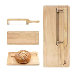 Wooden <b>Bread</b> Divider Set With Adjustable Curved <b>Knife</b> And Cutting Board For Baking 8-9.9 In Serrated Blade Polished Finish - Product Image 1