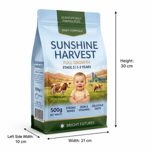 Custom Food-grade Pouch with Resealable Zipper High Barrier Box Pouch Flat Bottom <strong>Bag</strong> Milk <strong>Bag</strong> - Product Image 6