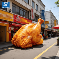 Poulet Frit Géant Gonflable Publicitaire, Modèle Gonflable Personnalisable avec Logo, Poulet Frit Gonflable