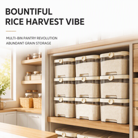 Boîte de rangement pour riz en poudre, grande capacité, en plastique alimentaire, conteneur hermétique pour usage domestique en garde-manger