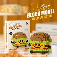Micro blocs de construction en plastique pour enfants jouet Mini bloc de Style gâteau construisant des ensembles de figurines de briques de lait de pain d'avocat de Hambourg