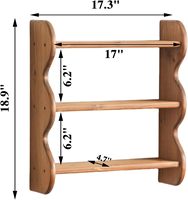 Étagère murale flottante multifonctionnelle vintage à 3 niveaux en bois massif 100% écologique et durable pour la cuisine, rangement pour vaisselle et épices
