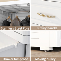 Armoire de rangement pour vêtements de bébé, style européen, en plastique, avec tiroirs