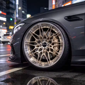 Rueda de Aleación de Aluminio Auron Multi Spoke con Acabado Cepillado, de 2 Piezas, Fundida para Automóviles de Pasajeros, Mejora de Ruedas Doradas Forjadas - Product Image 5