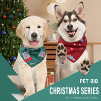 Bandana de Noël pour chien et chat, en polyester, forme triangulaire, bavoir anti-bave, foulard de cou, costume festif pour fêtes de fin d'année, pour petits et moyens chiens et chats