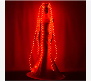Abito <span class=keywords><strong>da</strong></span> <span class=keywords><strong>Sirena</strong></span> con Trecce Lunghe Luminose a LED in Spandex/Cotone, Costume Unisex per Adulti per Spettacoli, Discoteche e Halloween - Product Image 1