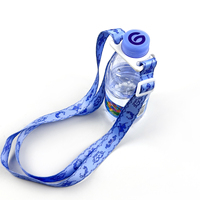 Sangle d'épaule réglable écologique en polyester pour porte-bouteille d'eau, boucle pour bouteille de boisson pour les voyages en plein air