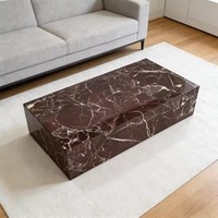 Table basse en marbre Rosa Levanto, pierre naturelle de luxe moderne, best-seller du Guangdong, pour salon et mobilier de maison