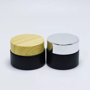 En Stock, Venta al por Mayor, Frascos de Vidrio para Crema Facial en Negro Mate de 5/10/15/20/30/50G, Frascos de Vidrio de 1, 2 y 4 Onzas con Tapa de Plástico con Efecto Madera - Product Image 5