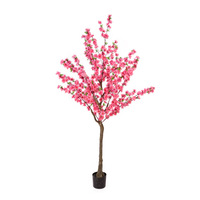 Künstlicher Pfirsichblütenbaum für Hochzeiten und Hotelfeiern, Großer Dekorativer Baum für Innen/Außen, Freistehende PVC-Seidenblumen