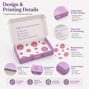 Cajas de Papel para Donuts, Postres y Pasteles, Personalizadas, Recicladas, Color Morado, Venta al Por Mayor - Product Image 5