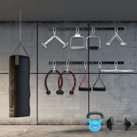 Barre de traction Lat avec poignée plate pour accessoires de fitness Multi Gym triceps barre de presse en forme de V avec poignées en caoutchouc