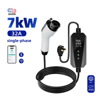 GDON Chargeur EV portable 7 kW 240 V Niveau 2 Type 1 Station de recharge intelligente pour maison 32 A APP pour voiture électrique WiFi