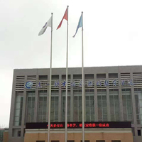 Mât de drapeau rond motorisé électrique en acier inoxydable/aluminium, durable et étanche, pour usine