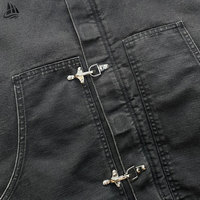 Veste de travail personnalisée en toile de canard épaisse pour homme, avec crochets de ponte et fermoirs de pompier, pour marins, charpentiers, chauffeurs de camion et ouvriers