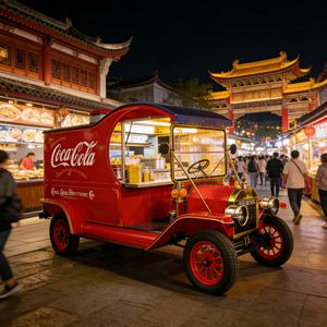 Camion de restauration vintage électrique, chariot de restauration mobile pour la promotion <span class=keywords><strong>Coca</strong></span>-<span class=keywords><strong>Cola</strong></span>, certifié CE, usine OEM - Product Image 1