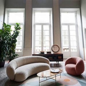 Italienisches Gebogenes Sofa Luxuriöses High-End-Design Maßgefertigte Wohnzimmermöbel Stoffsofa - Product Image 6