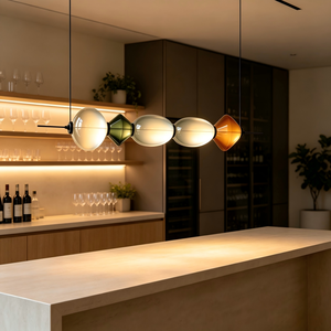 Lámpara Colgante Moderna de Cristal, Lámpara de Araña Geométrica con Cuentas, Lámpara Suspendida para Comedor, Hotel, Restaurante - Product Image 4