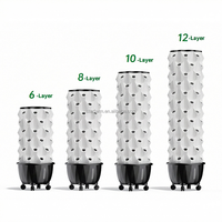 Systèmes de culture verticaux hydroponiques et aéroponiques pour plantes d'intérieur à 6/8/10/12 niveaux, avec cycle d'eau, pour jardinage, type Tour d'Ananas, avec pompe, facile à installer