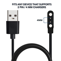 Cable de Carga Magnético Universal de 4.0mm para Reloj Inteligente, 2 Pines, 4 Pines, Cobre Puro, Cargador para Reloj Inteligente