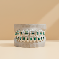 Grillz personnalisés en argent sterling 925 avec moissanite taille brillant sertie clos, style Hip Hop pour rappeurs, bijoux pour hommes et femmes, idéal pour les fêtes